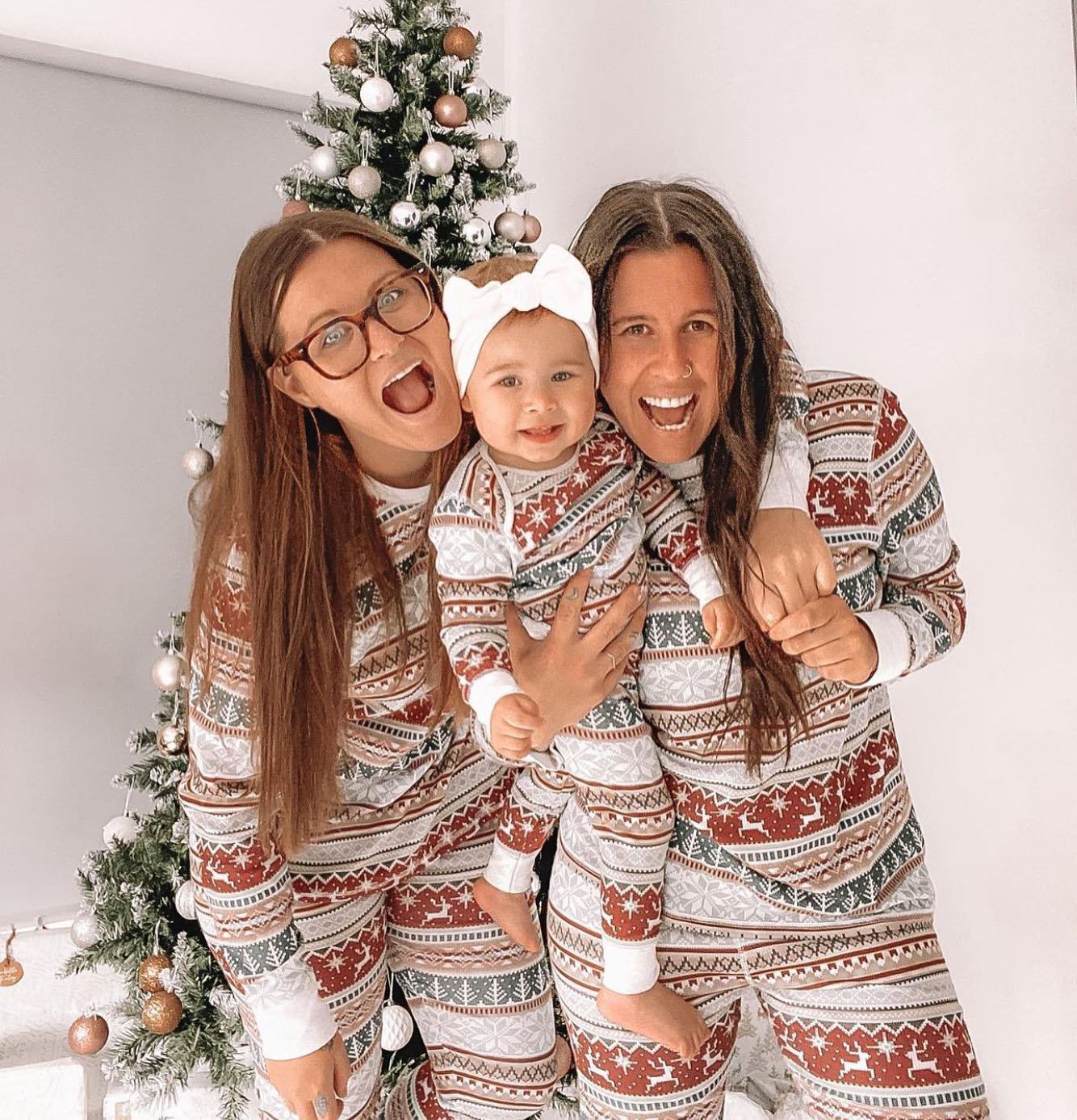 Matching Family Christmas Themed Long Sleeve and Pants Pajama Set-Theone Apparel