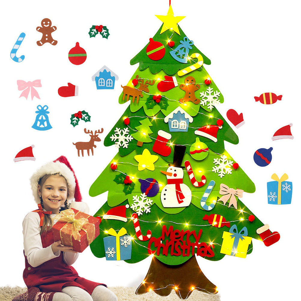 Wall Mounted Felt Christmas Tree with Felt Accessories for Kids-Theone Apparel