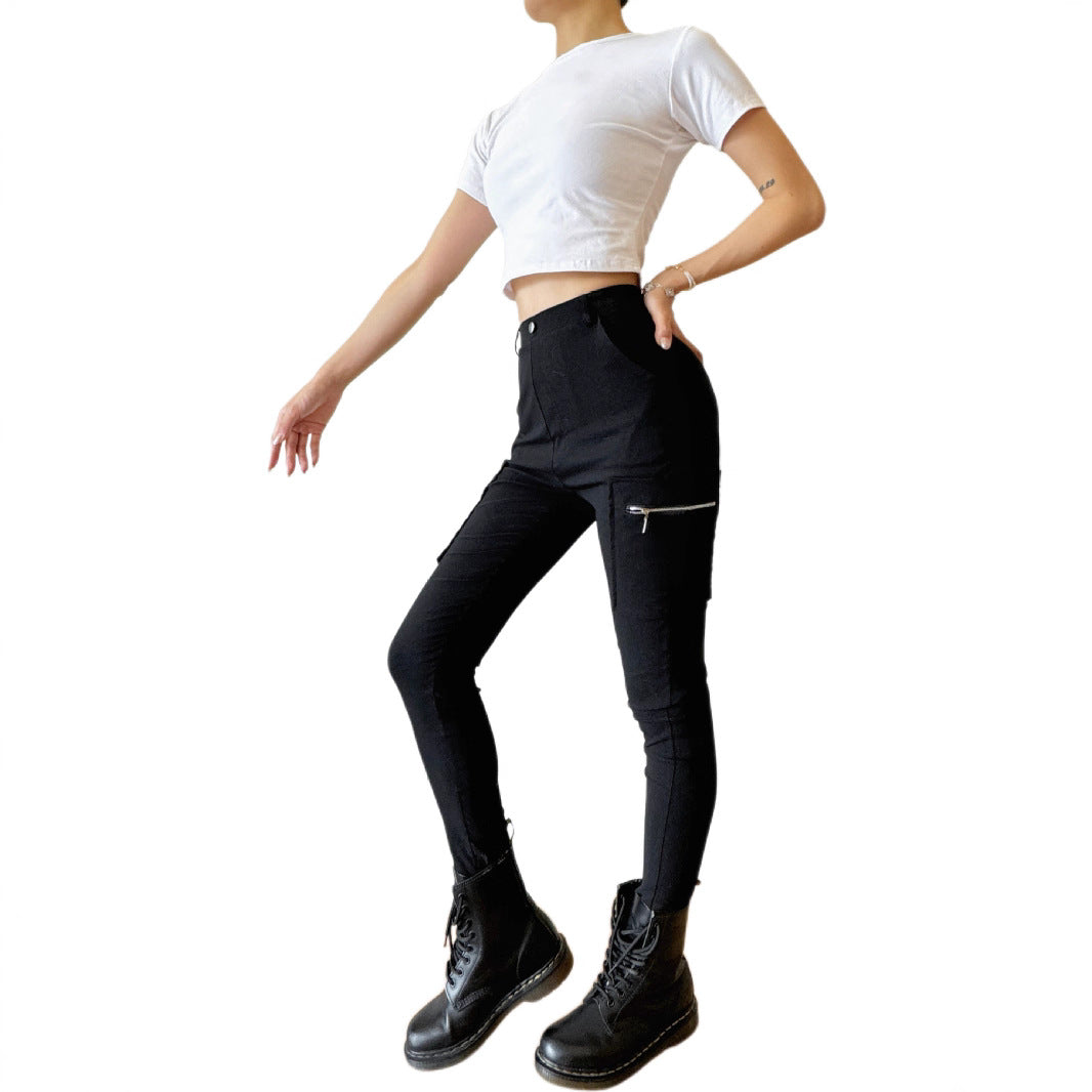 Casual Cross Border Overalls Mid Waist Skinny Pants