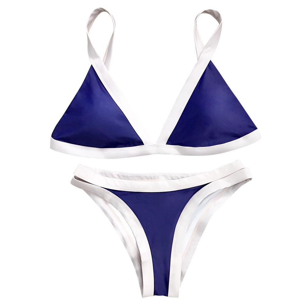 Padded Color Block Bikini Set