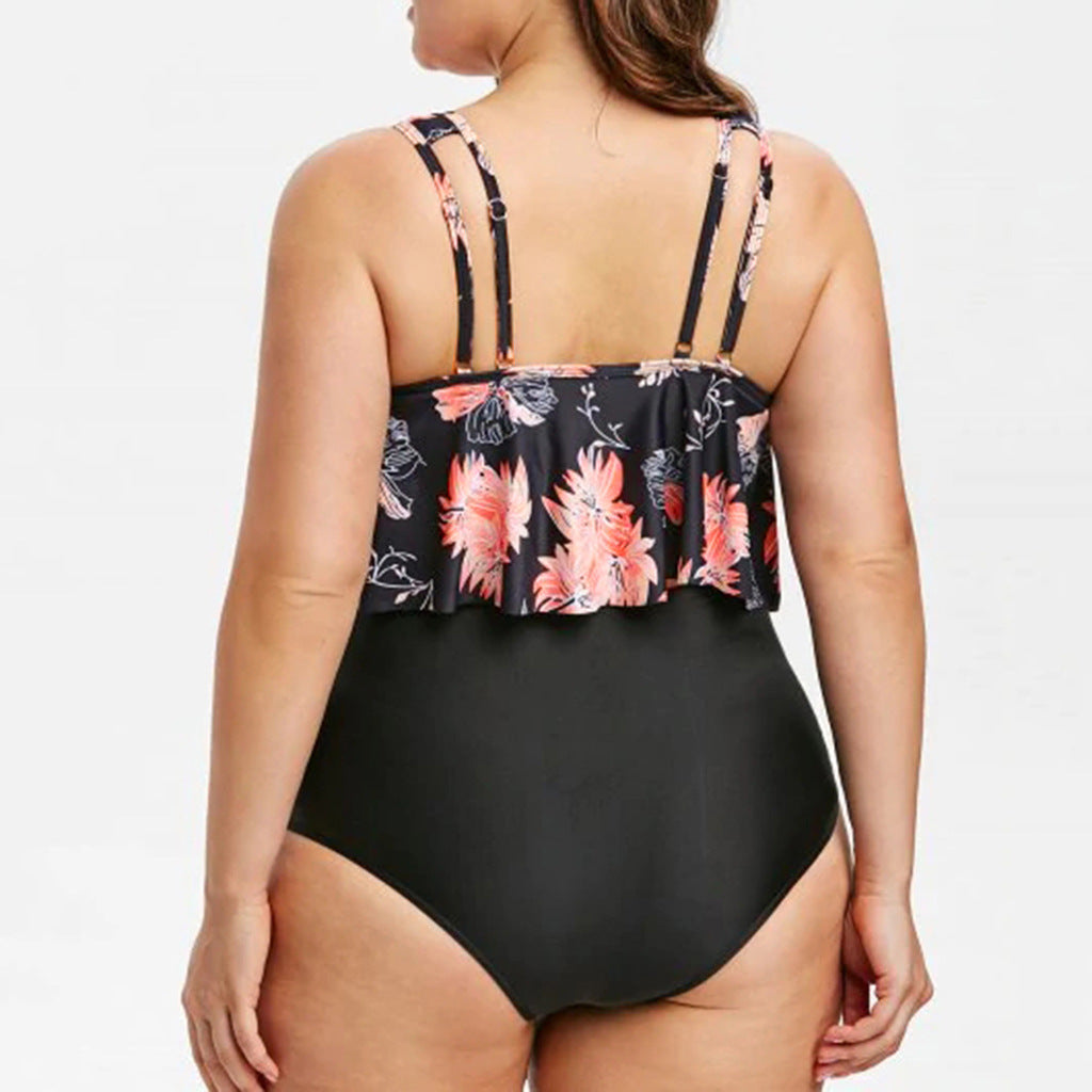 High-Tail Lotus print uit één stuk zwempak voor elegante flair