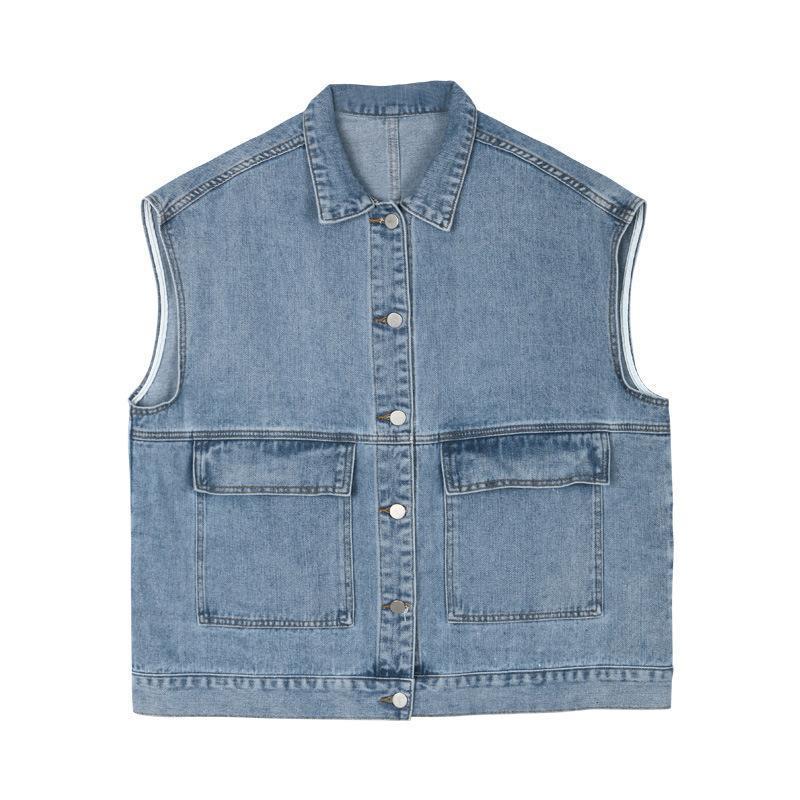 Women's Spring Korean Loose Denim Sleeveless Casual Vest Trend