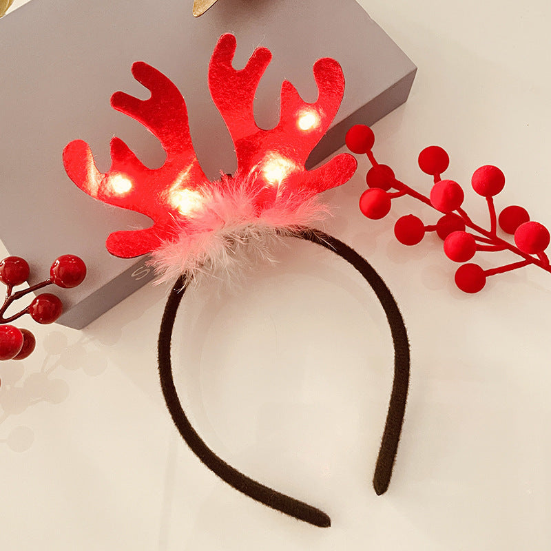 Christmas Tree Headband Hat with LED String Lights