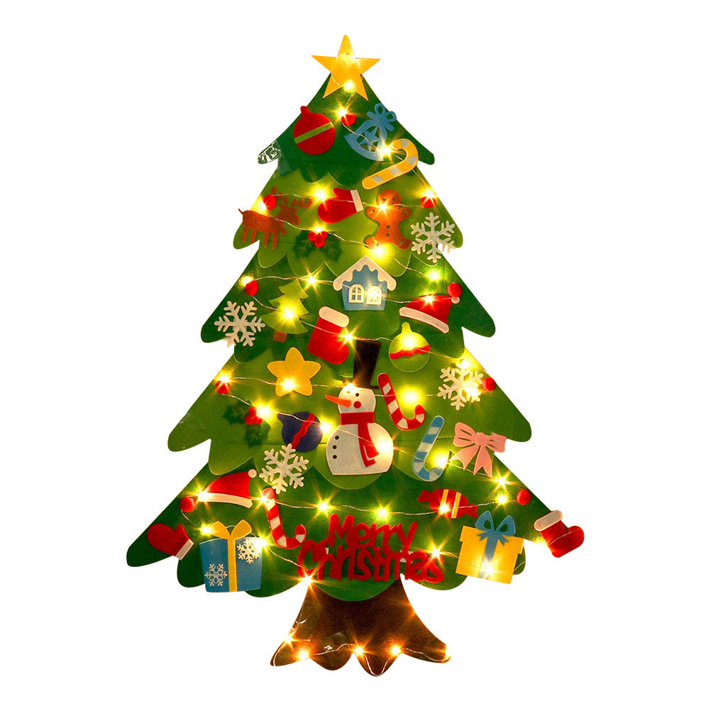 Wall Mounted Filt Christmas Tree met viltaccessoires voor kinderen