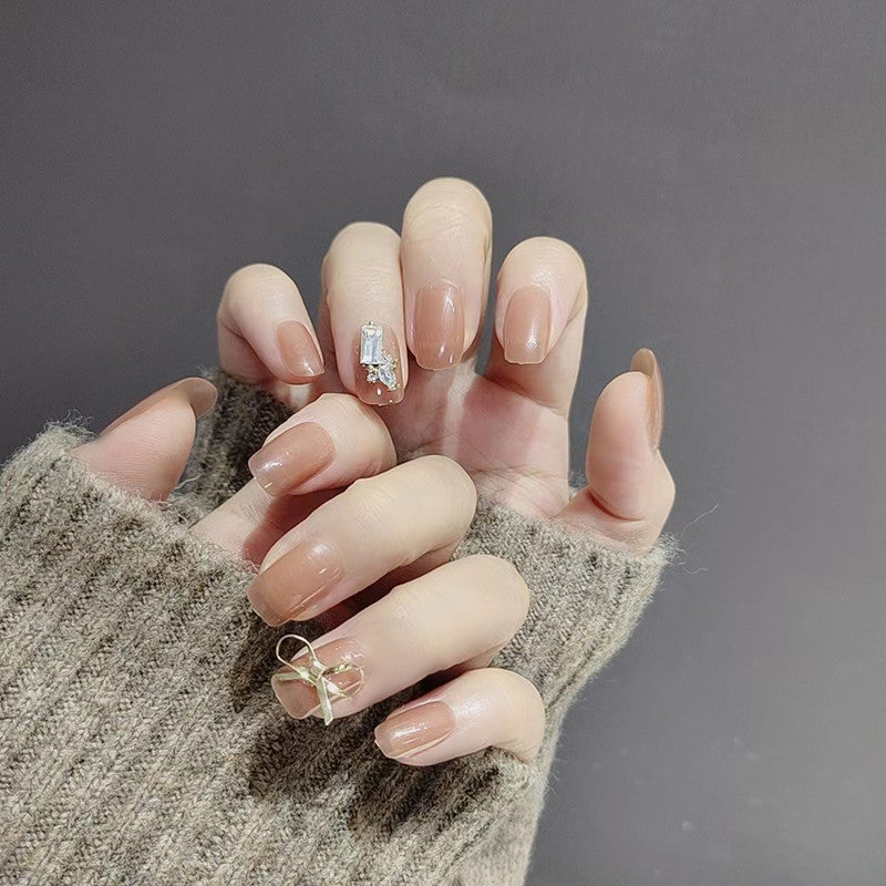 Women's Long Almond Shaped Nail Set with Gradient Colors