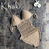 Women's One Piece Crochet Style Cutout Swmsuit