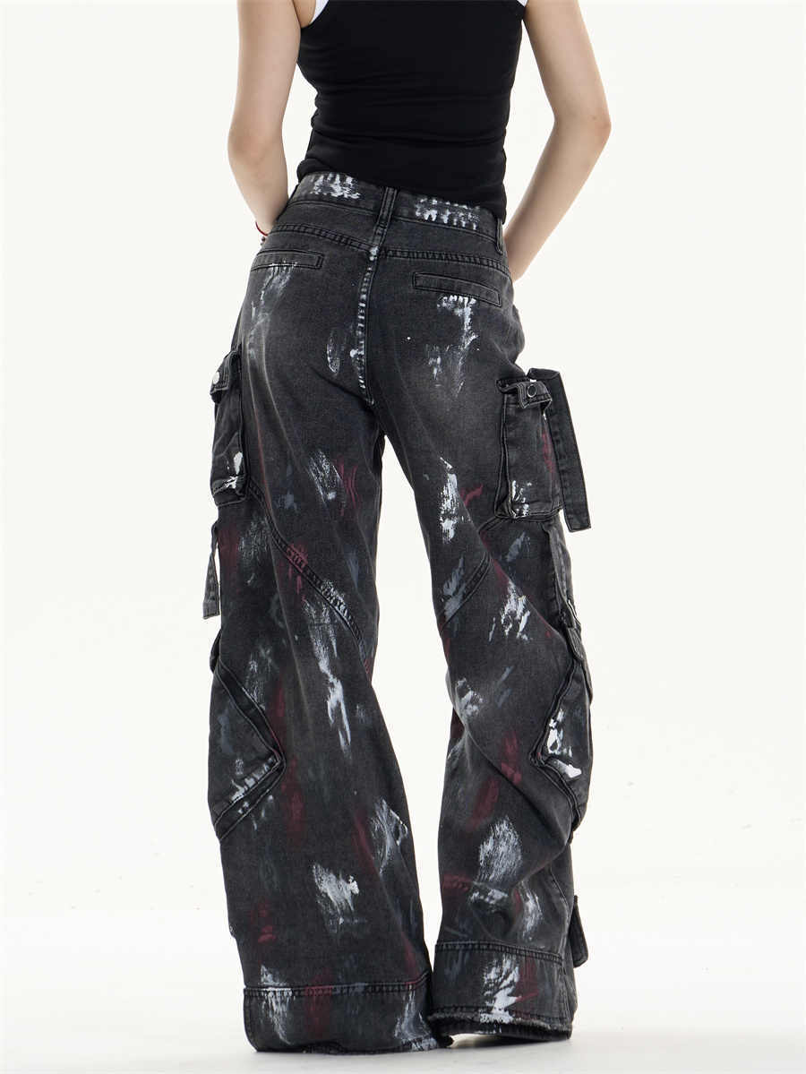 Jeans de ropa de trabajo de ajuste suelto con diseño funcional de bolsillo múltiple