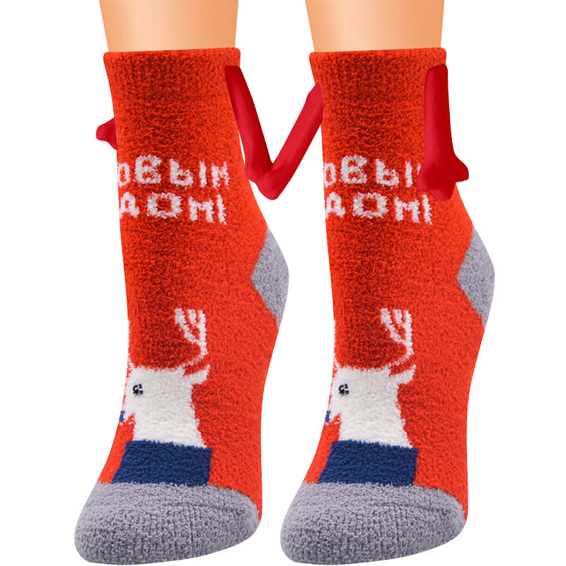 Adorable 3D Soft Fleece Crew Socks with Penguin Designs