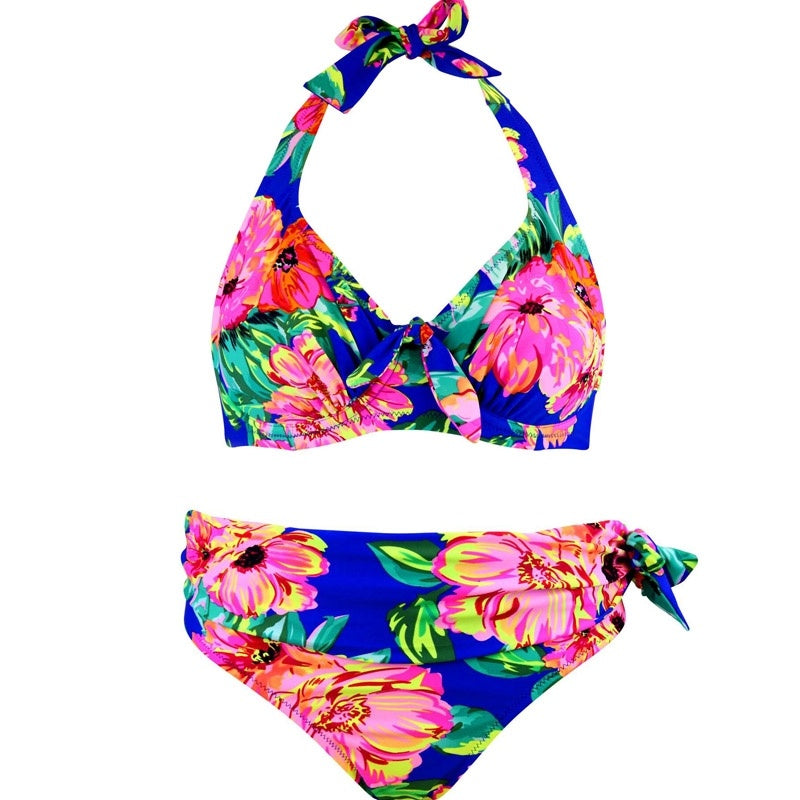 High-Cut Plus Size Two-Piece Bikini for Bold Beach Confidence