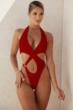 Women's One Piece Swimsuit with Asymmetrical Cutouts