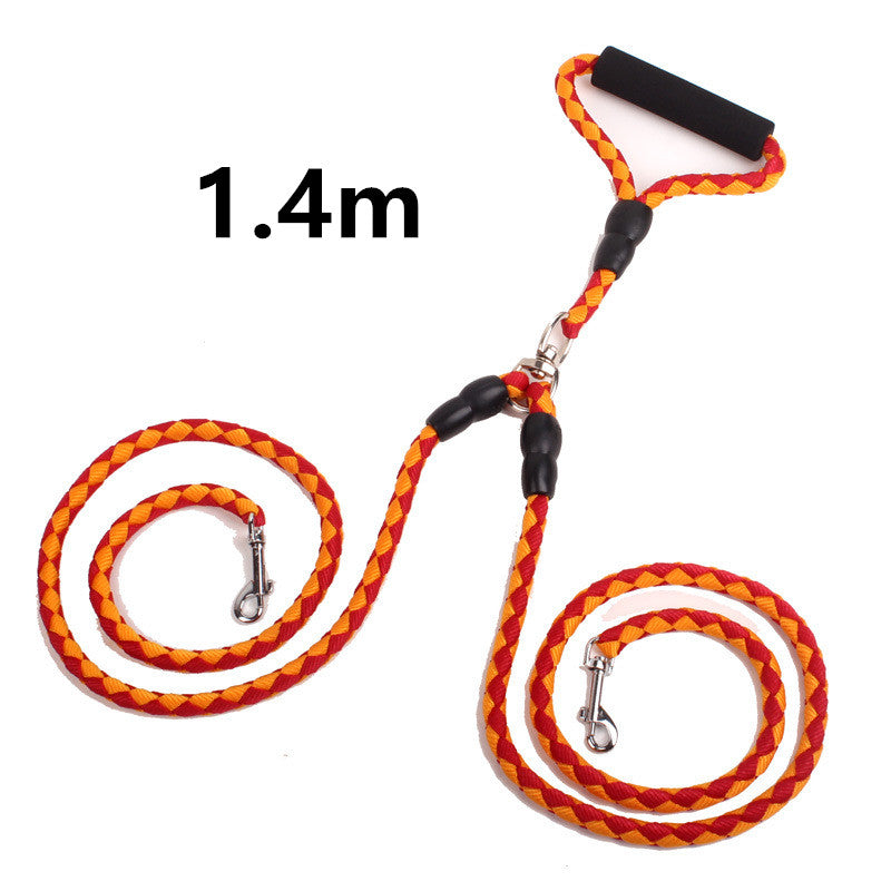 Double Ended Dog Leash Rope For Walking Two Pets