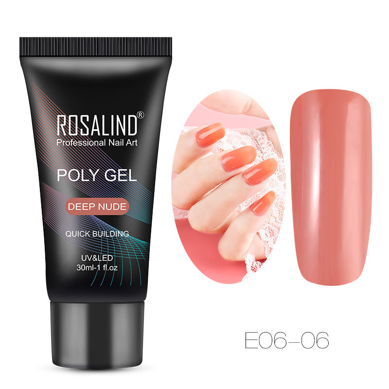 Nagelverlenging polygel in neutrale naakttinten