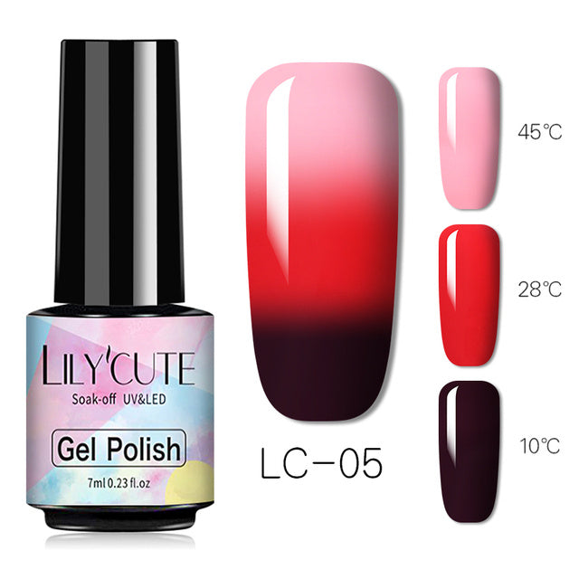 Women's Thermal Gel Nail Paint Colors in Multiple Shades