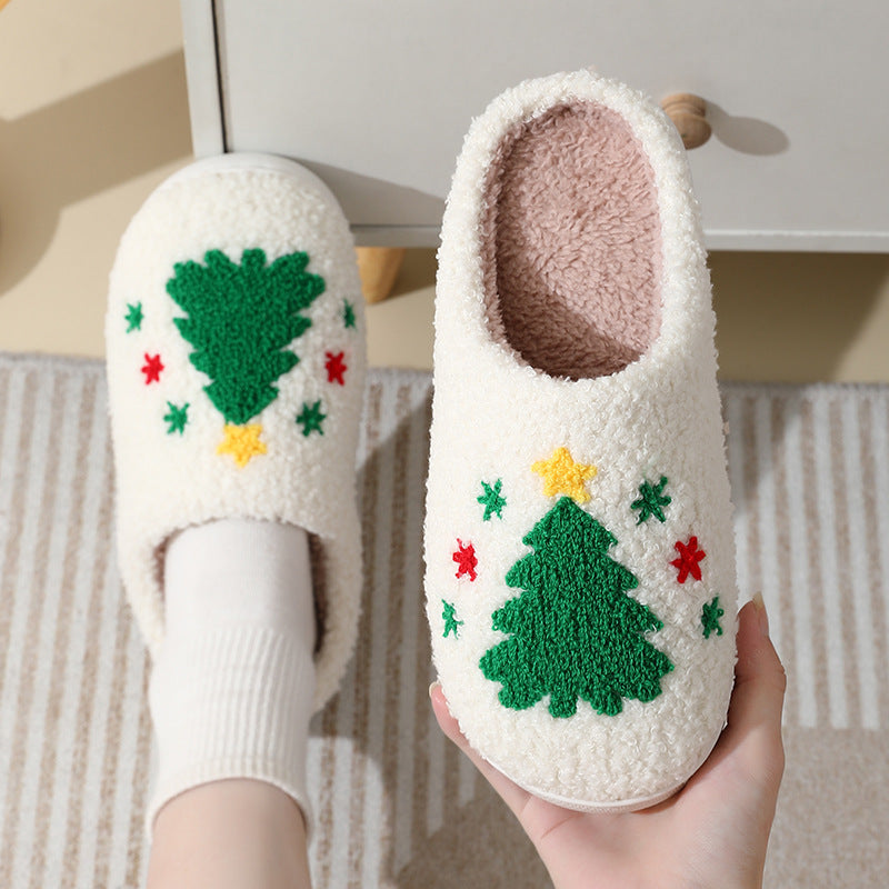 Fleece Lined Soft Slip On Closed Toe House Shoes for Christmas