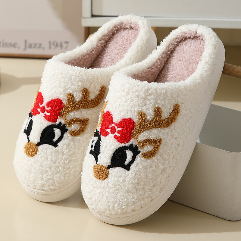 Fleece Lined Soft Slip On Closed Toe House Shoes for Christmas