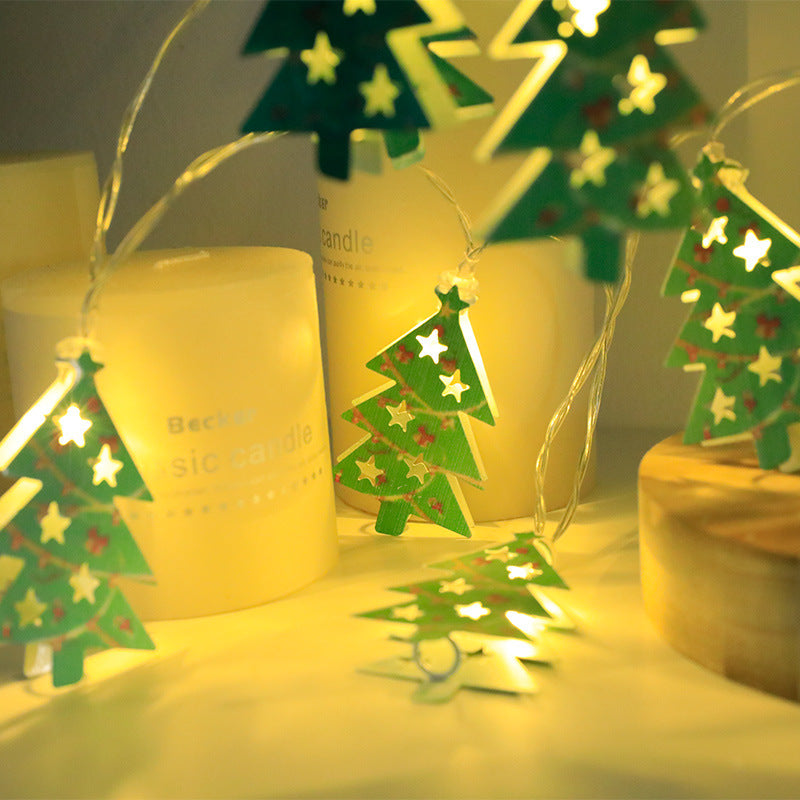 Christmas Themed LED String Lights Hanging Decoration with Christmas Symbols