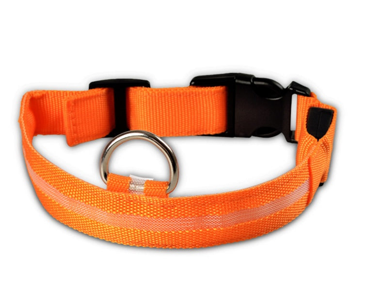Nylon LED Luminous Pet Collar For Night Safety