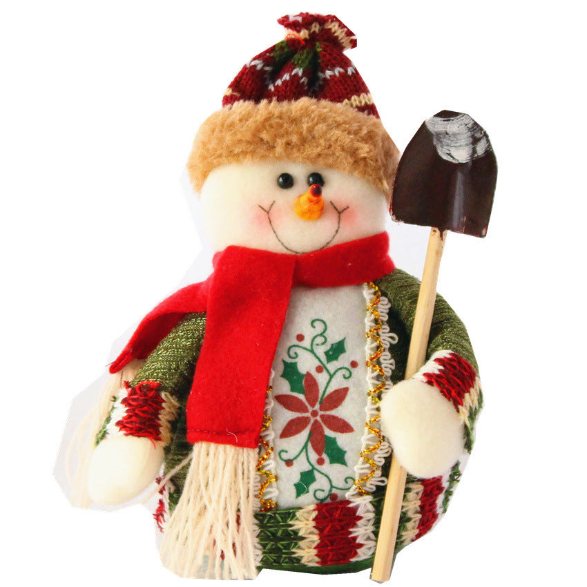 Fofo Papai Noel rústico, rena e decorações de Natal do boneco de neve