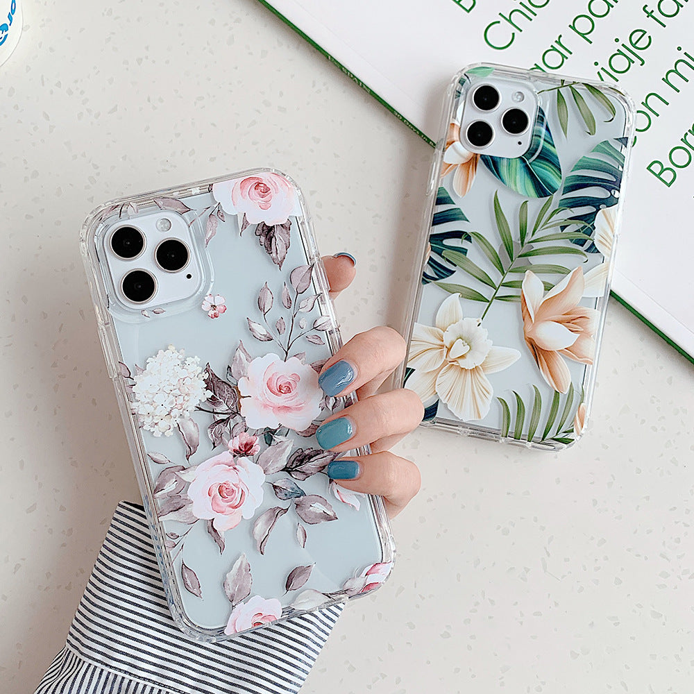 Banana Leaf Floral Protective Phone Case With Watercolor Design