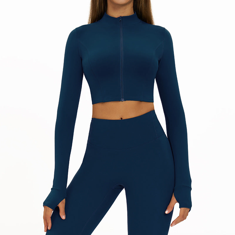 Slim-Fit Quick-Dry Long Sleeve Fitness Jacket For Women