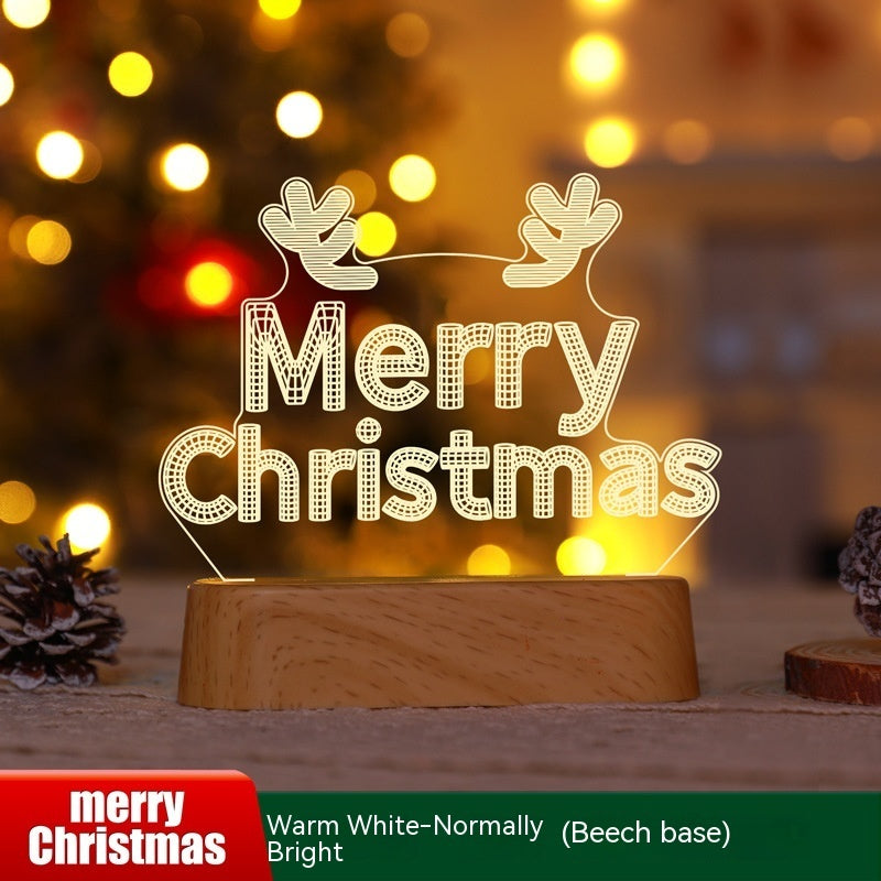 O Natal e o ano novo temático LED acrílico Decorações de mesa