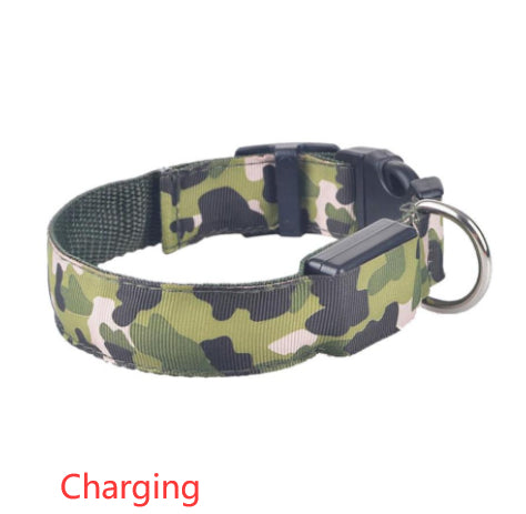 Camouflage Luminous Dog Collar For Night Safety