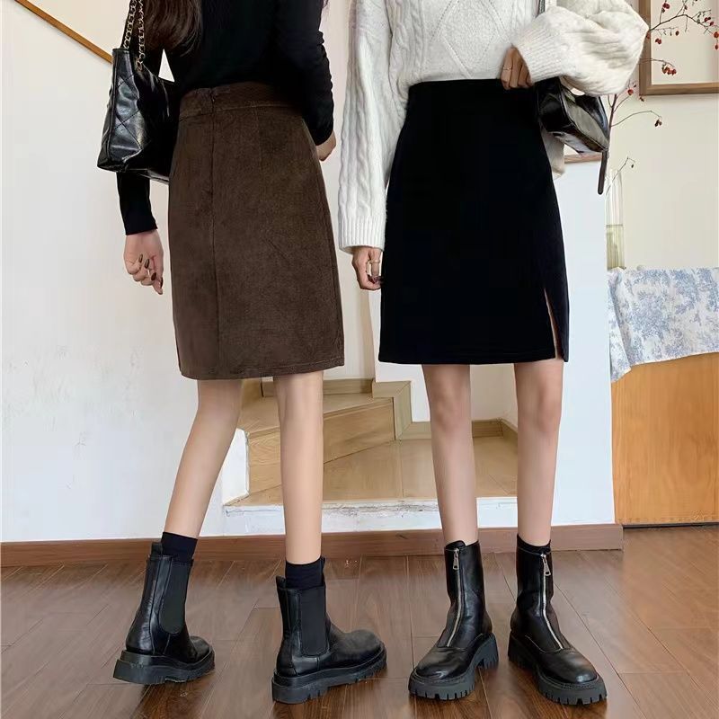 Preppy stijl slanke corduroy rok voor tijdloze charme