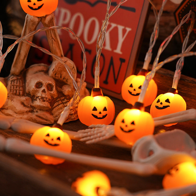 Whimsical Pumpkin Patch Orange String Lights for Halloween