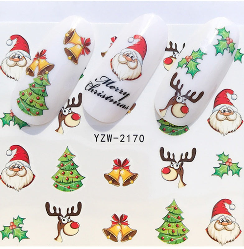 Women's Festive Red and White Holiday Themed Nail Set