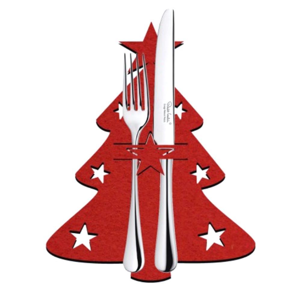 Fabric Christmas Tree & Star Holiday Dinner Silverware Holder Set in Assorted Quantities