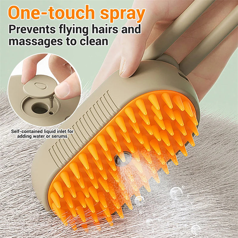 3 In 1 Electric Cat Steam Brush For Grooming And Massage