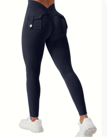 Peach Hip Yoga Pants Pocket Sweet Cool Workwear For Women