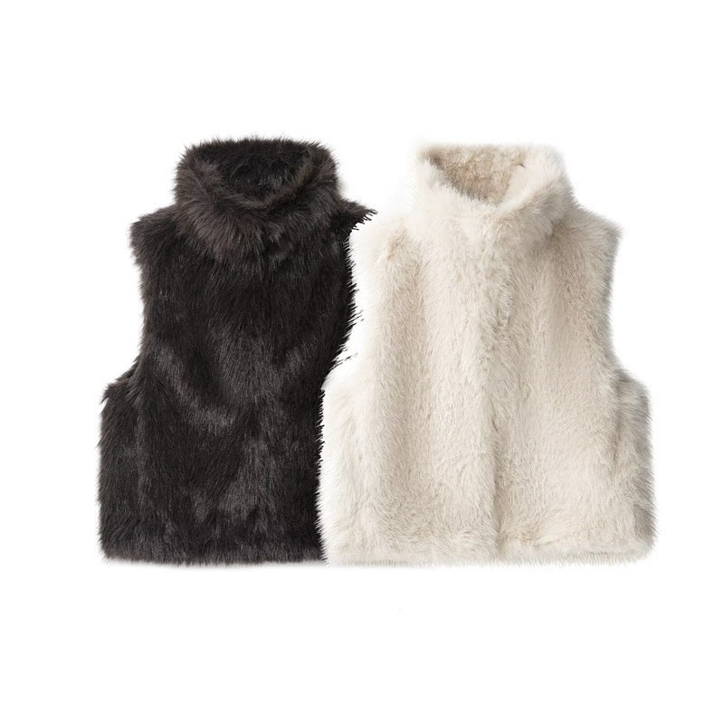 Women's Fashionable Loose Casual Faux Fur Vest