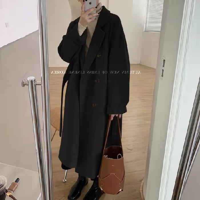 Women's Wool Coat Mid-length Loose Thicken Autumn Winter New Style Overcoat