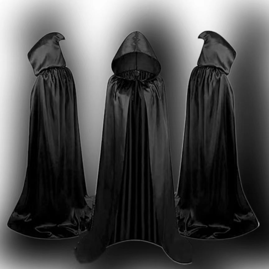 Black and Red Reversible Cloak with Collar Halloween Costume