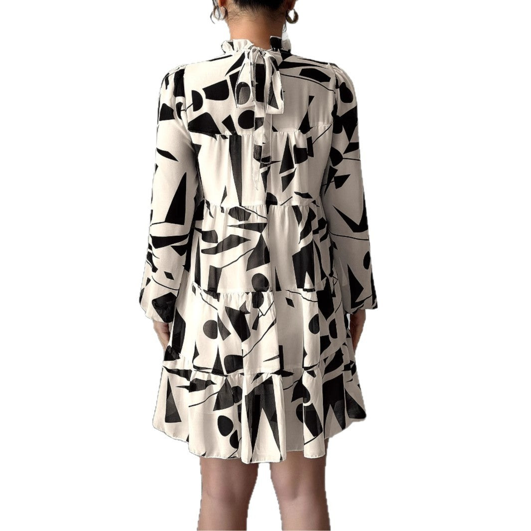 Versatile Simple Printed Skirt Dress for Effortless Everyday Style