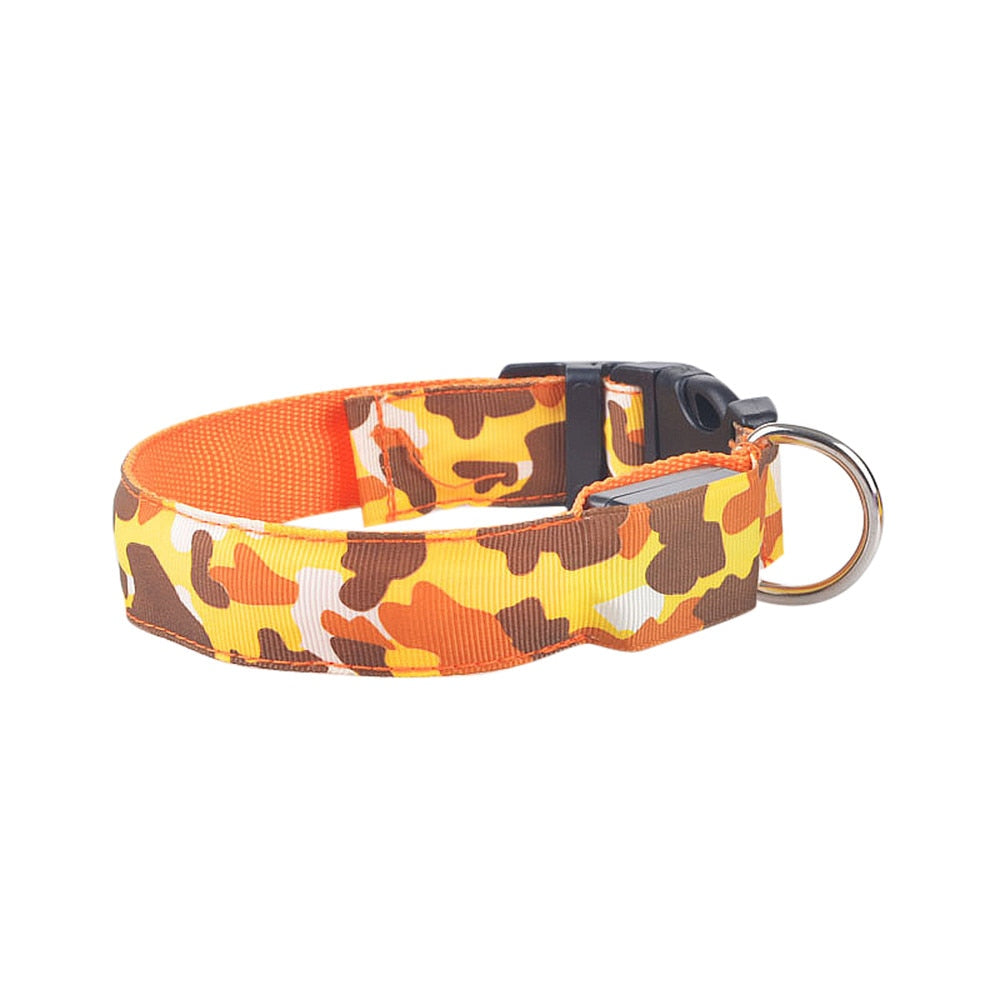 Camouflage Luminous Dog Collar For Night Safety