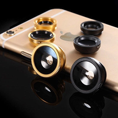 Three?In?One Fisheye Wide?Angle Macro Clip Lens For Smartphones