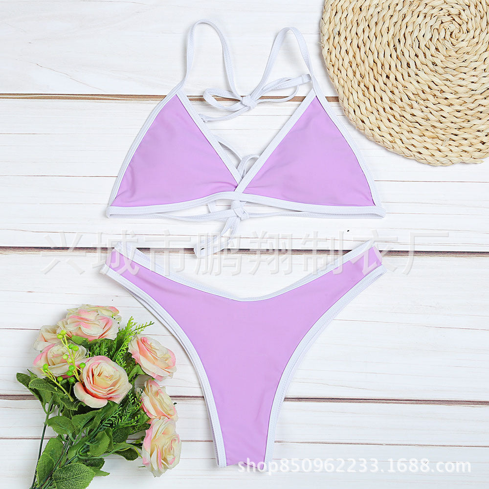 Biquíni vermelho de mulher sexy para a melhor confiança na praia
