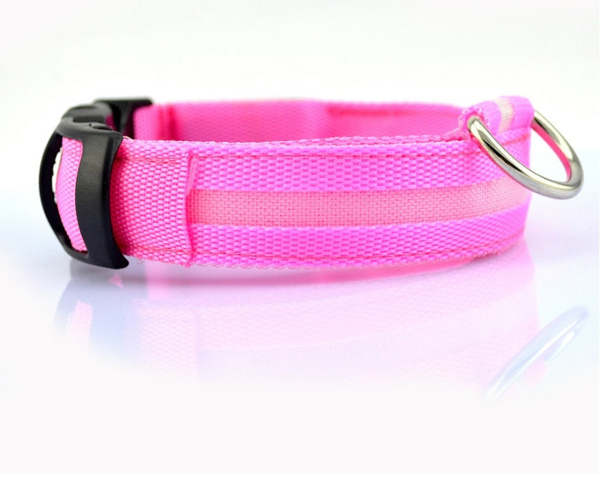 Nylon LED Luminous Pet Collar For Night Safety