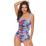 Women’s One Piece Solid Color Square Neckline Swimsuit