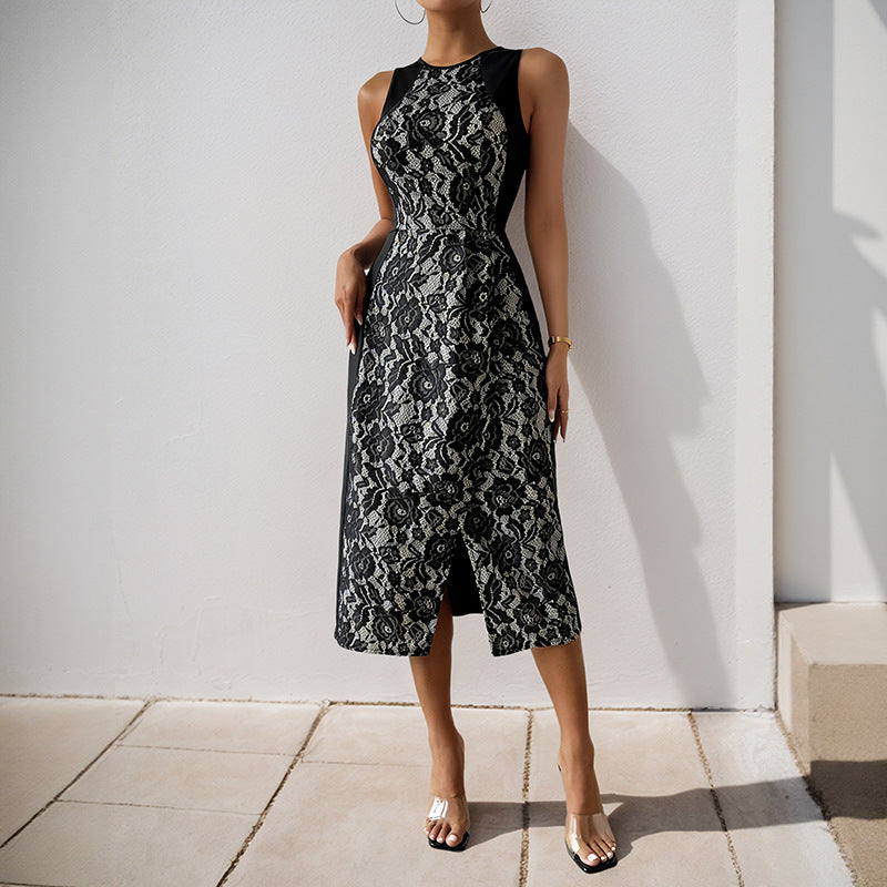 Vestido sem fio de cintura alta e elegante com elegância lisonjeira sem esforço