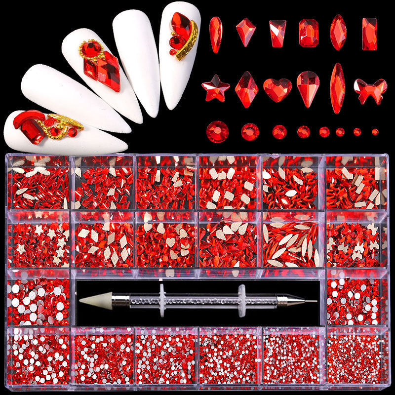 Set van 21 dozen nail art en 3D -ontwerpen