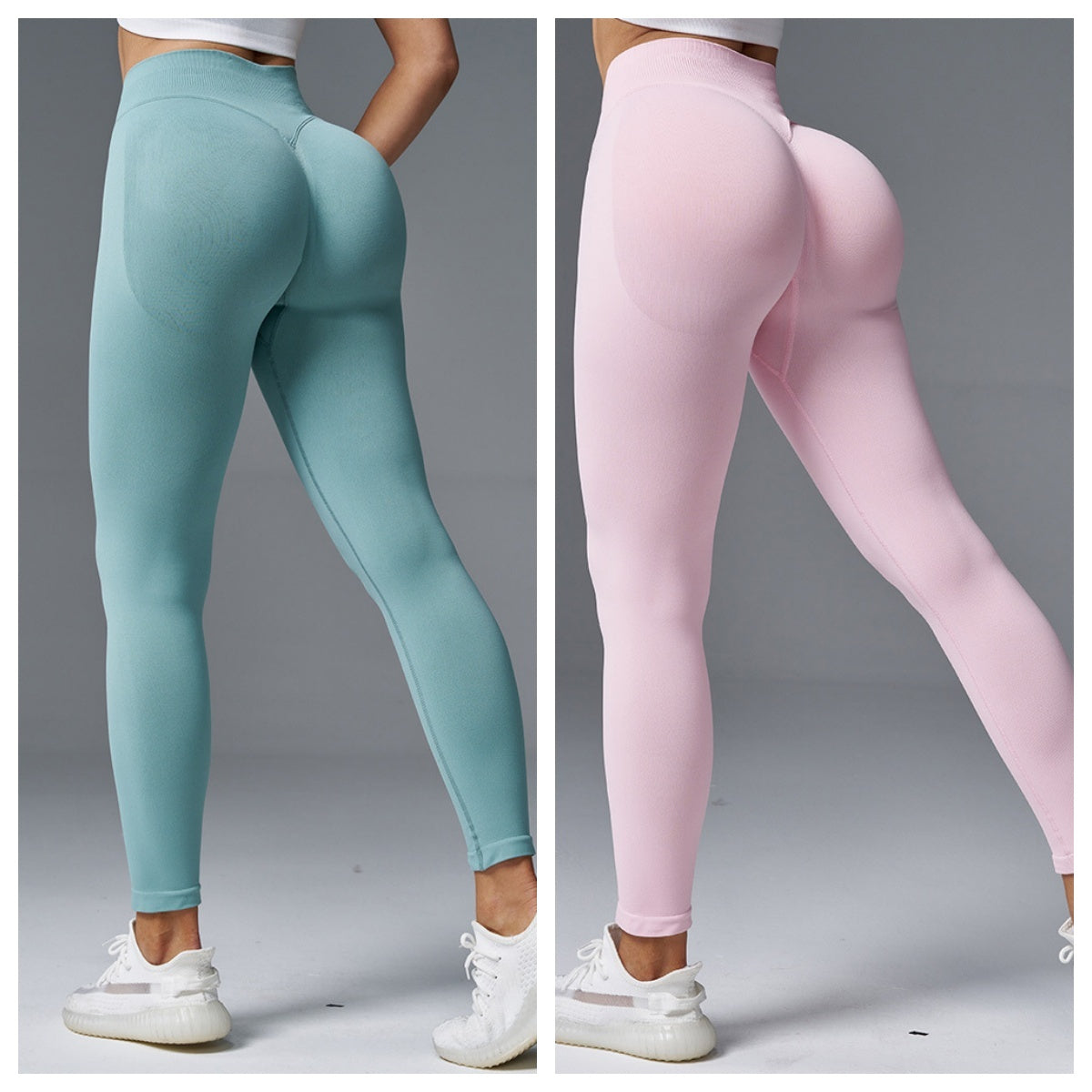 Peach Hip Lift Mid Waist Yoga Pants For Running And Fitness