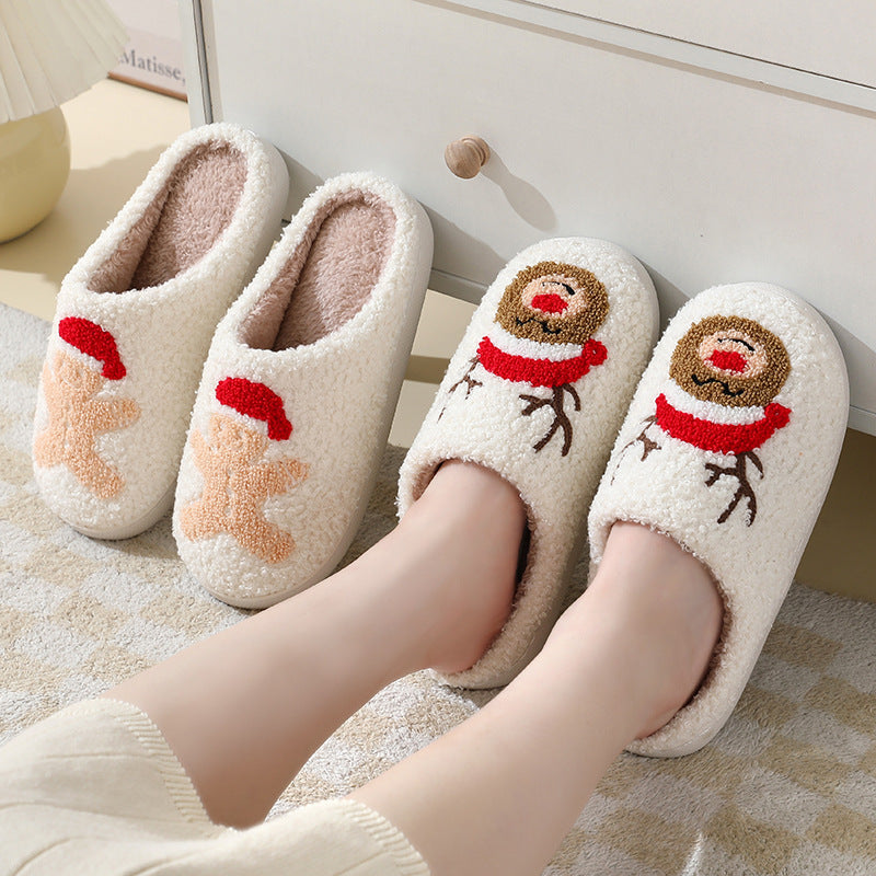 Fleece Lined Soft Slip On Closed Toe House Shoes for Christmas