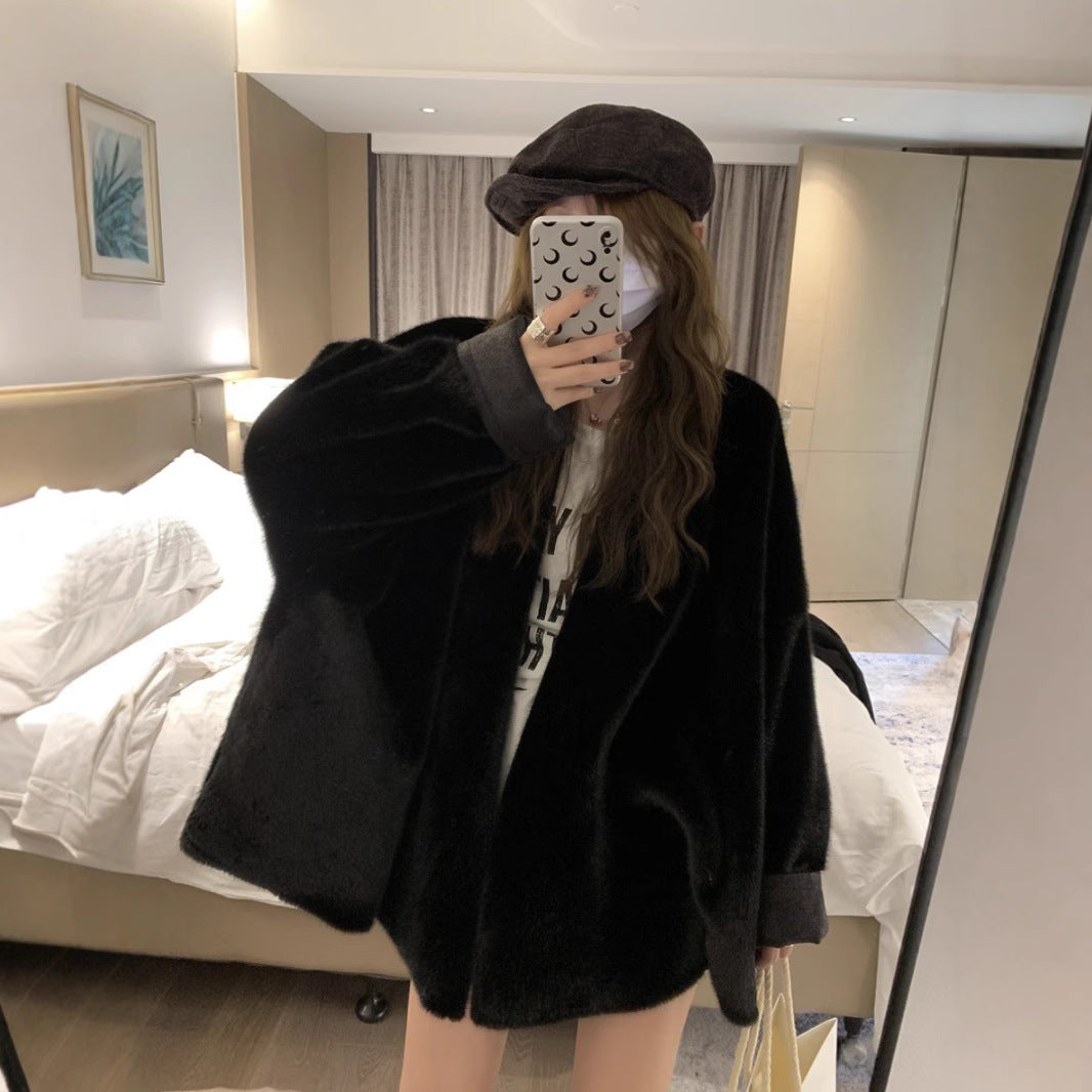 Short Leather Fur Coat Mink