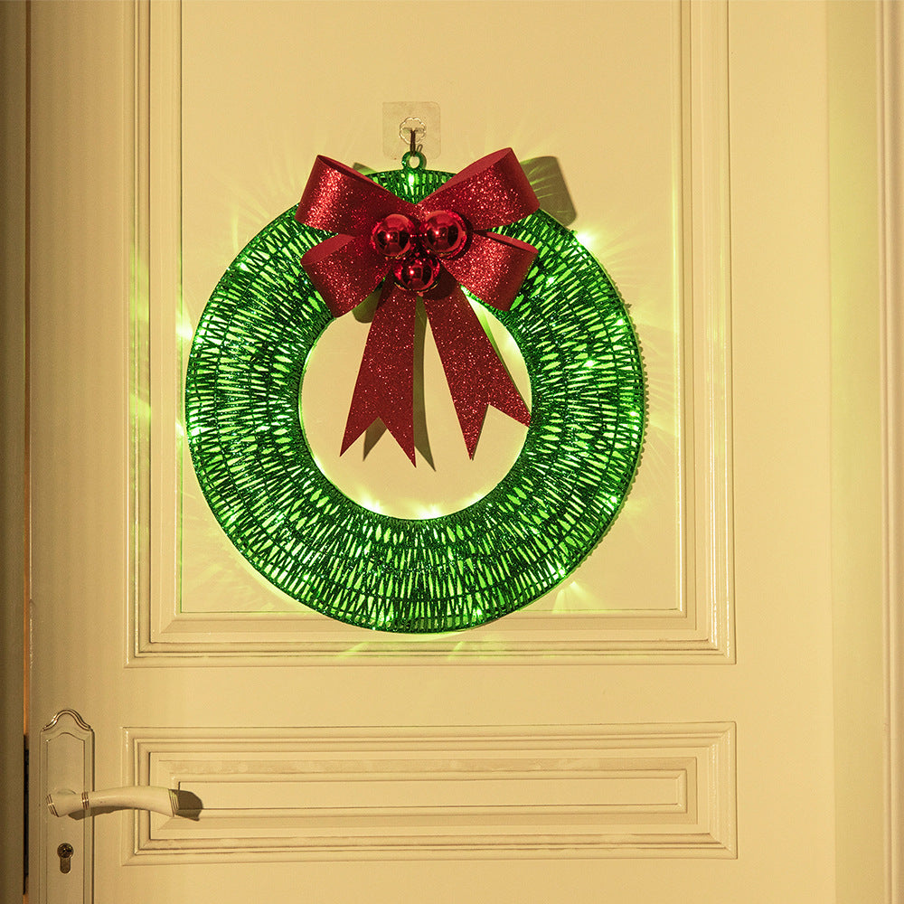 50 Centimeter Christmas Garland with LED Lights and Oversized Bow-Theone Apparel