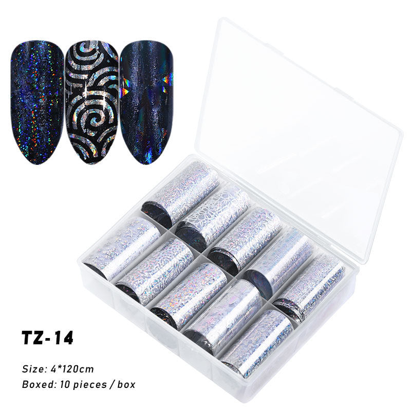 Multicolored and Multipatterned Nail Wraps 10 Piece Set