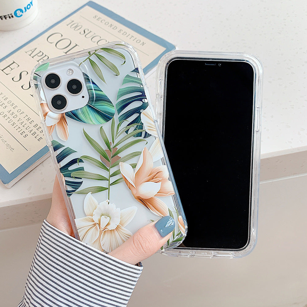 Banana Leaf Floral Protective Phone Case With Watercolor Design