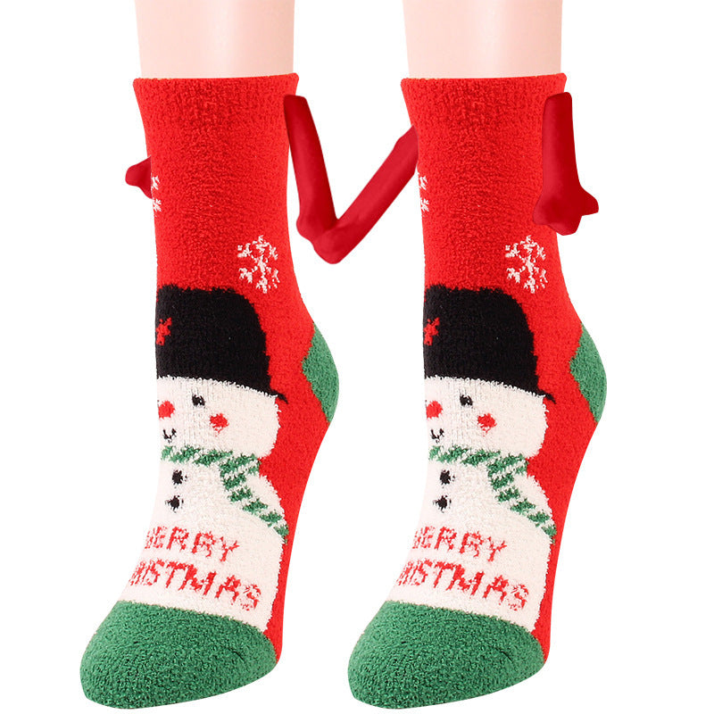 Adorable 3D Soft Fleece Crew Socks with Penguin Designs